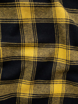 European Designer Deadstock – Brushed Cotton Shirting - Black/Yellow Check