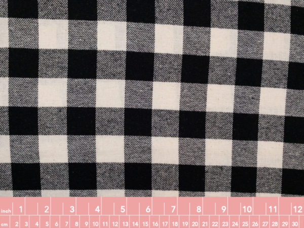 European Designer Deadstock – Brushed Cotton Shirting - Black/Ivory Check