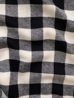 European Designer Deadstock – Brushed Cotton Shirting - Black/Ivory Check