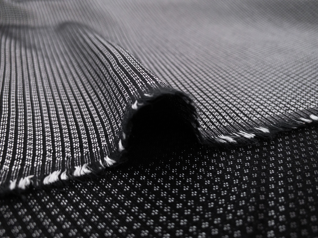 Japanese Designer Deadstock - Cotton/Polyester Mesh - Black - Stonemountain  & Daughter Fabrics