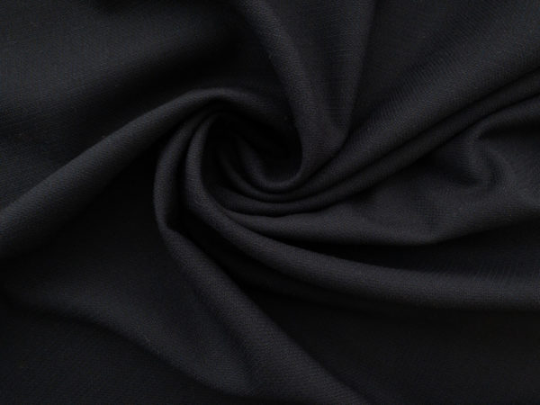 European Designer Deadstock - Wool/Polyester Crepe Suiting - Black