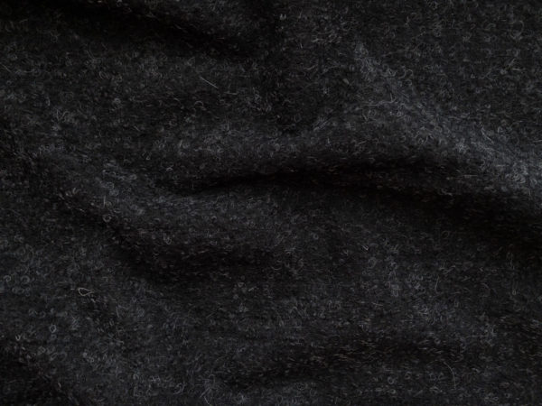 European Designer Deadstock – Wool/Polyester Mohair Boucle Coating – Black