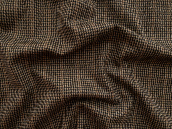 European Designer Deadstock – Virgin Wool/Polyester Tweed – Cider Dogtooth Stripe