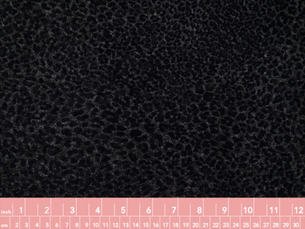 European Designer Deadstock – Wool/Polyester Flocked Knit – Charcoal Heather Leopard