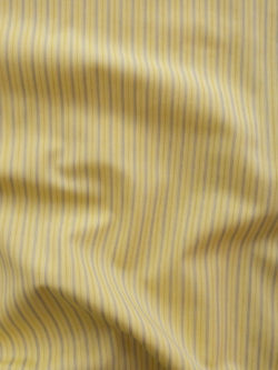 European Designer Deadstock - Cotton Shirting - Lemon/Black Stripe