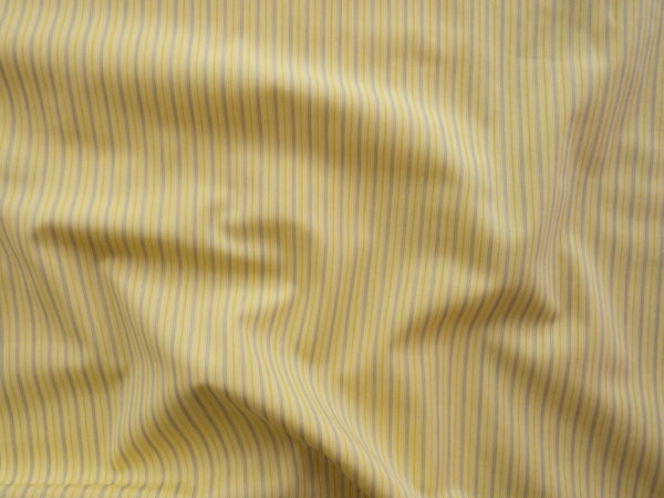 European Designer Deadstock - Cotton Shirting - Lemon/Black Stripe