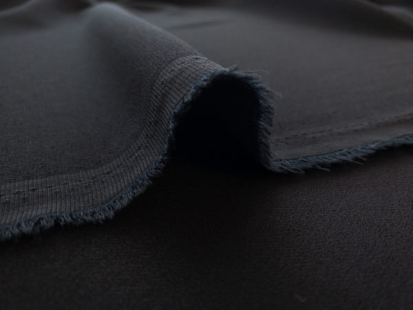 Japanese Designer Deadstock - Polyester Satin Back Stretch Crepe - Black