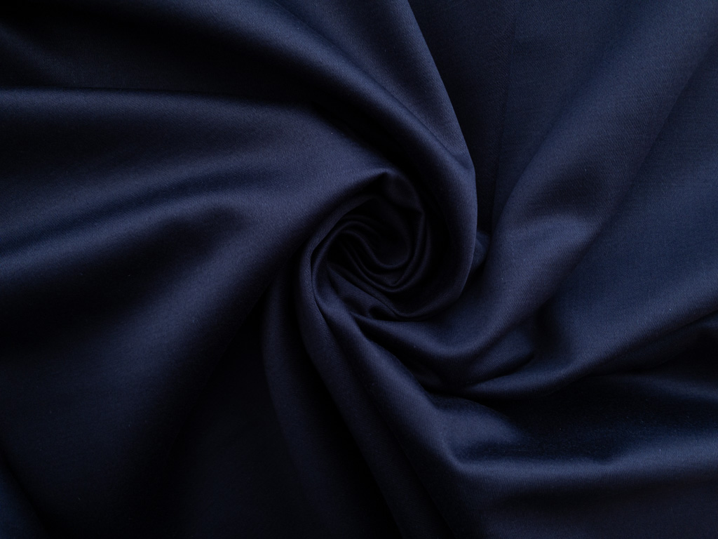 European Designer Deadstock - Cotton Sateen - Midnight Navy ...