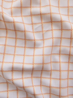 European Designer Deadstock - Cotton Shirting - Checkered Plaid - Creamsicle