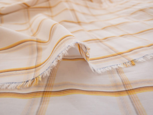 European Designer Deadstock - Cotton Plaid Shirting - Amber