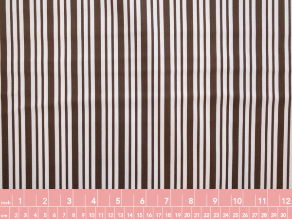 British Designer Deadstock - Cotton/Polyester Stretch Shirting - Brown/White Stripe