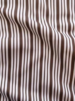 British Designer Deadstock - Cotton/Polyester Stretch Shirting - Brown/White Stripe