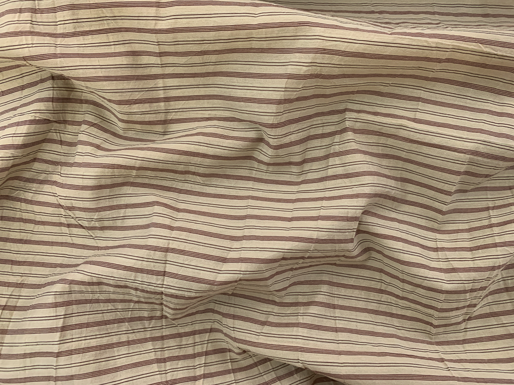 Japanese Designer Deadstock - Nylon/Poly Crinkle Shirting - Sage Stripe -  Stonemountain & Daughter Fabrics