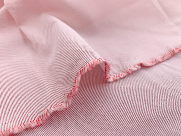 Japanese Designer Deadstock - Yarn Dyed Cotton Shirting - Rose Ribbing Stripe