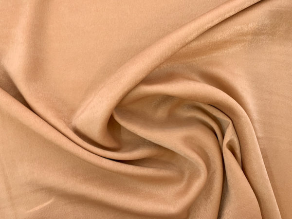 Japanese Designer Deadstock - Polyester Peached Sheened Crepe - Camel