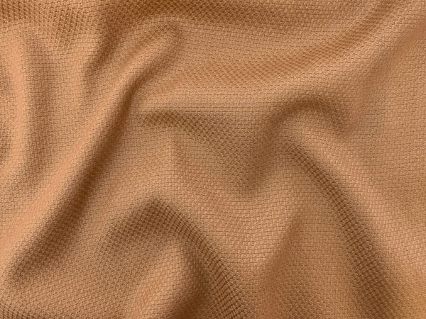 Japanese Designer Deadstock - Wool/Poly Basketweave Waffle Suiting - Camel