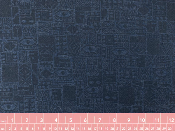 Japanese Designer Deadstock - Cotton/Rayon Brushed Jacquard Shirting - Ink/Blue
