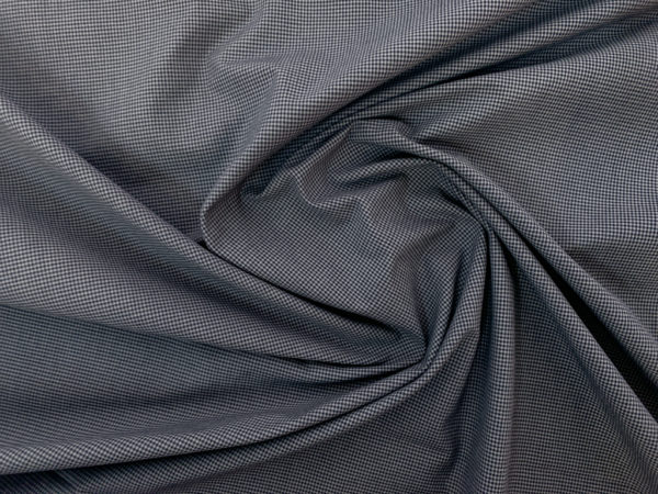 Japanese Designer Deadstock - Yarn Dyed Cotton Shirting - Charcoal/Grey Gingham