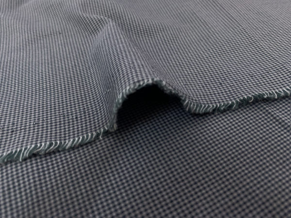 Japanese Designer Deadstock - Yarn Dyed Cotton Shirting - Charcoal/Grey Gingham