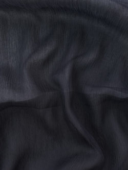 Japanese Designer Deadstock - Silk Crinkle Chiffon - Black