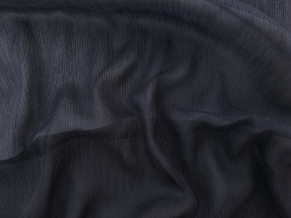 Japanese Designer Deadstock - Silk Crinkle Chiffon - Black