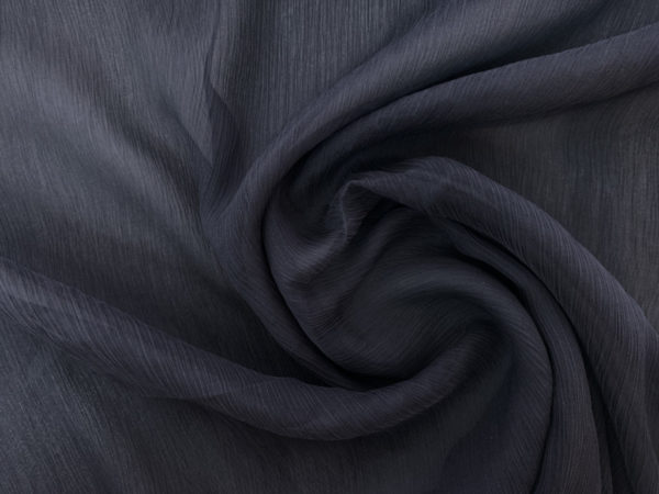 Japanese Designer Deadstock - Silk Crinkle Chiffon - Black