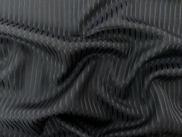 Japanese Designer Deadstock - Cotton/Silk Voile - Black Satin Stripe