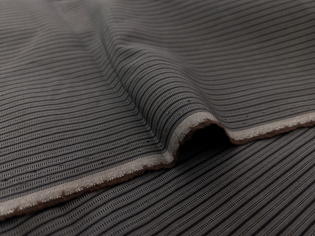 Elegant Medium Grey Broad Stripe Shirting Fabric (Precut 3.1 Meter)