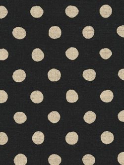 Cotton/Flax Canvas - Natural Dots - Black
