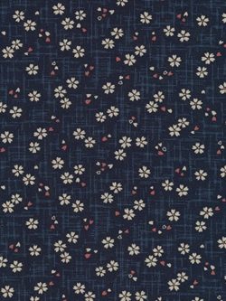 Japanese Cotton - Kasuri - Cherry Blossom - Indigo