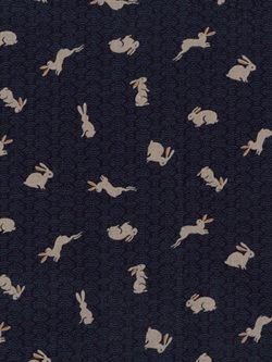 Japanese Cotton - Kasuri - Rabbits - Indigo