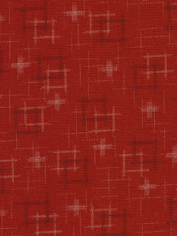 Japanese Cotton - Kasuri - Crosshatch Square - Red