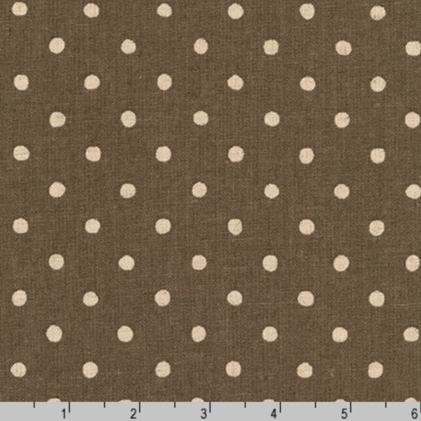 Cotton/Flax Canvas - Natural Dots - Oregano