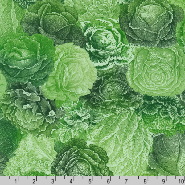 Quilting Cotton – Vintage Farm Life – Cabbages – Green