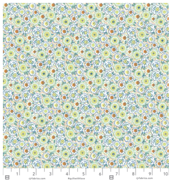 Quilting Cotton – Everything But The Kitchen Sink XVI - Flower Seeds - Mint Green