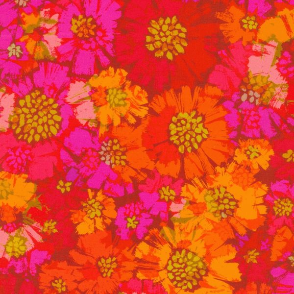 Quilting Cotton – Color Wheel – Painted Flowers – Primrose