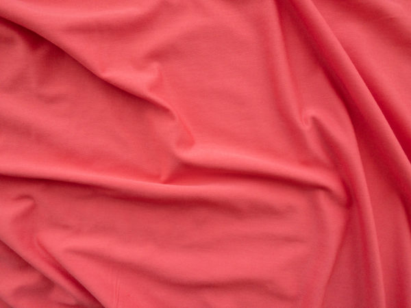 Designer Deadstock - Rayon/Spandex Jersey Knit - Coral Pink