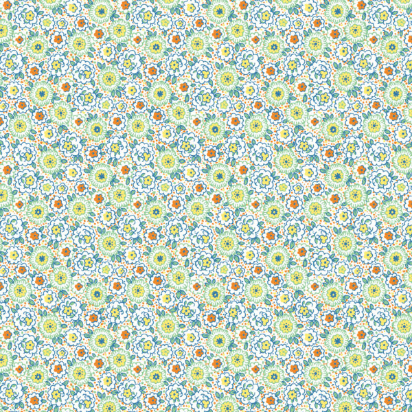 Quilting Cotton – Everything But The Kitchen Sink XVI - Flower Seeds - Mint Green