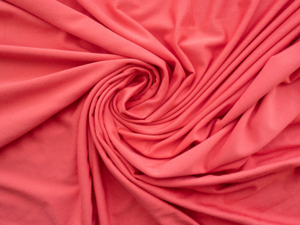 Designer Deadstock - Rayon/Spandex Jersey Knit - Coral Pink