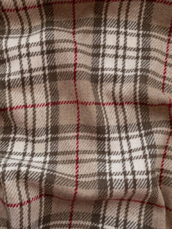 European Designer Deadstock – Wool/Polyester Coating - Taupe Plaid