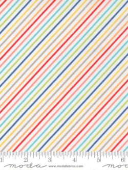 Yarn-Dyed Handwoven Stripe Khadi Cotton - Rainbow + White