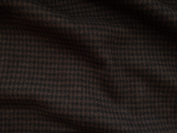 Designer Deadstock – Double Faced Houndstooth Wool Coating - Black/Espresso