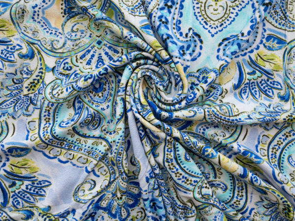 Lady McElroy - Viscose Crepe Jersey - Peacock Paisley