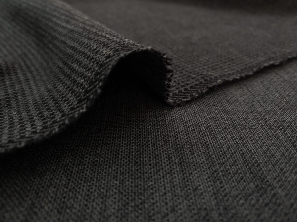 Designer Deadstock - Wool/Spandex Double Knit - Micro Windmill - Navy/Grey