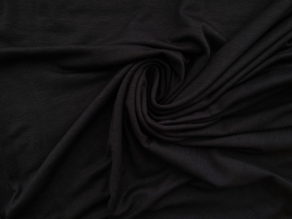 Designer Deadstock - Rayon/Wool Jersey - Black