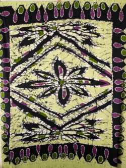 Designer Deadstock - Silk Jersey Panel - Mosaic Floral - Purple/Green