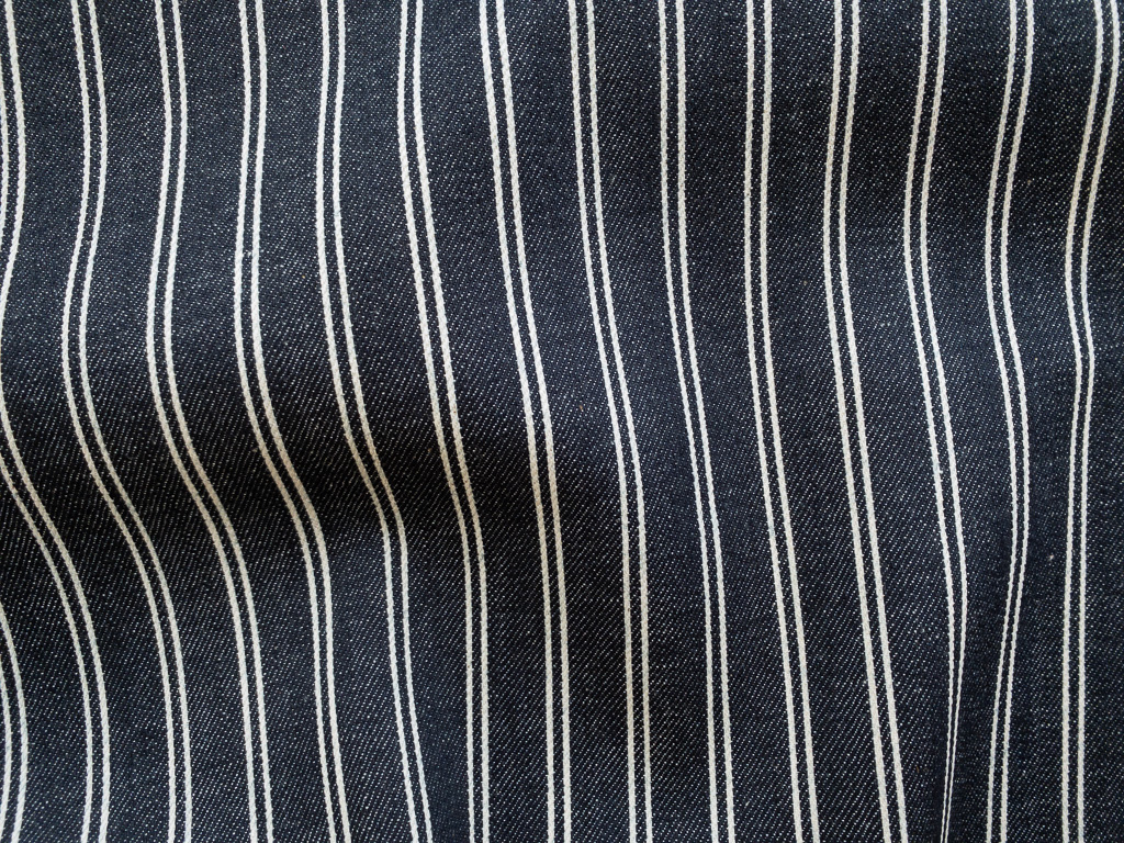 Designer Deadstock - 9.3oz Cotton Denim – Charcoal/Cream Stripe ...