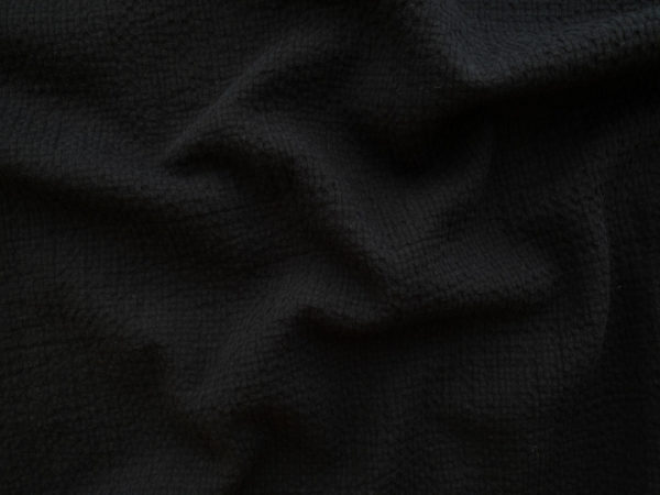 Designer Deadstock - Cotton Textured Gauze - Black