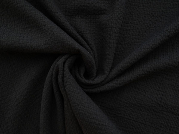 Designer Deadstock - Cotton Textured Gauze - Black