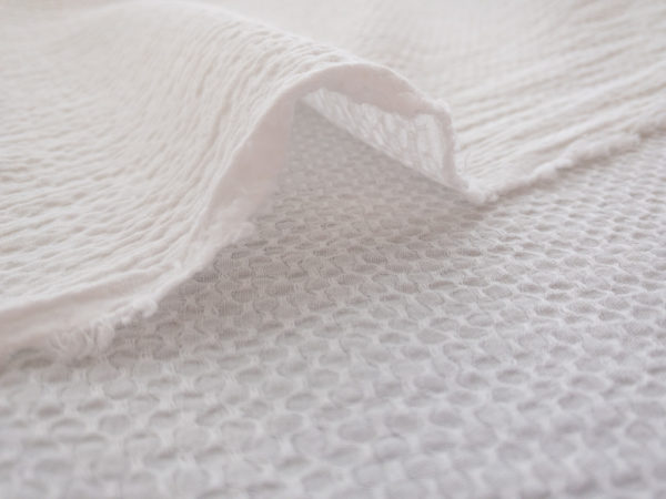 Designer Deadstock - Cotton Textured Gauze - White